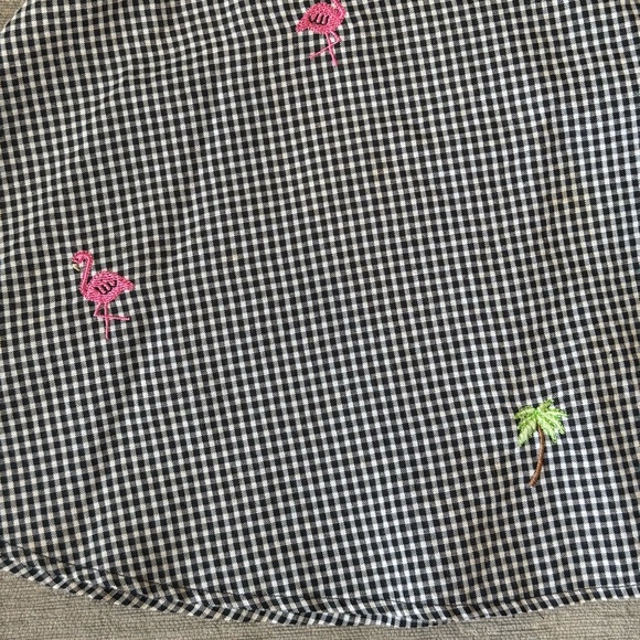 Bonnie Jean Gingham Flamingo Dress Toddler 3T Embroidered Palm Trees & Bows - Picture 4 of 10